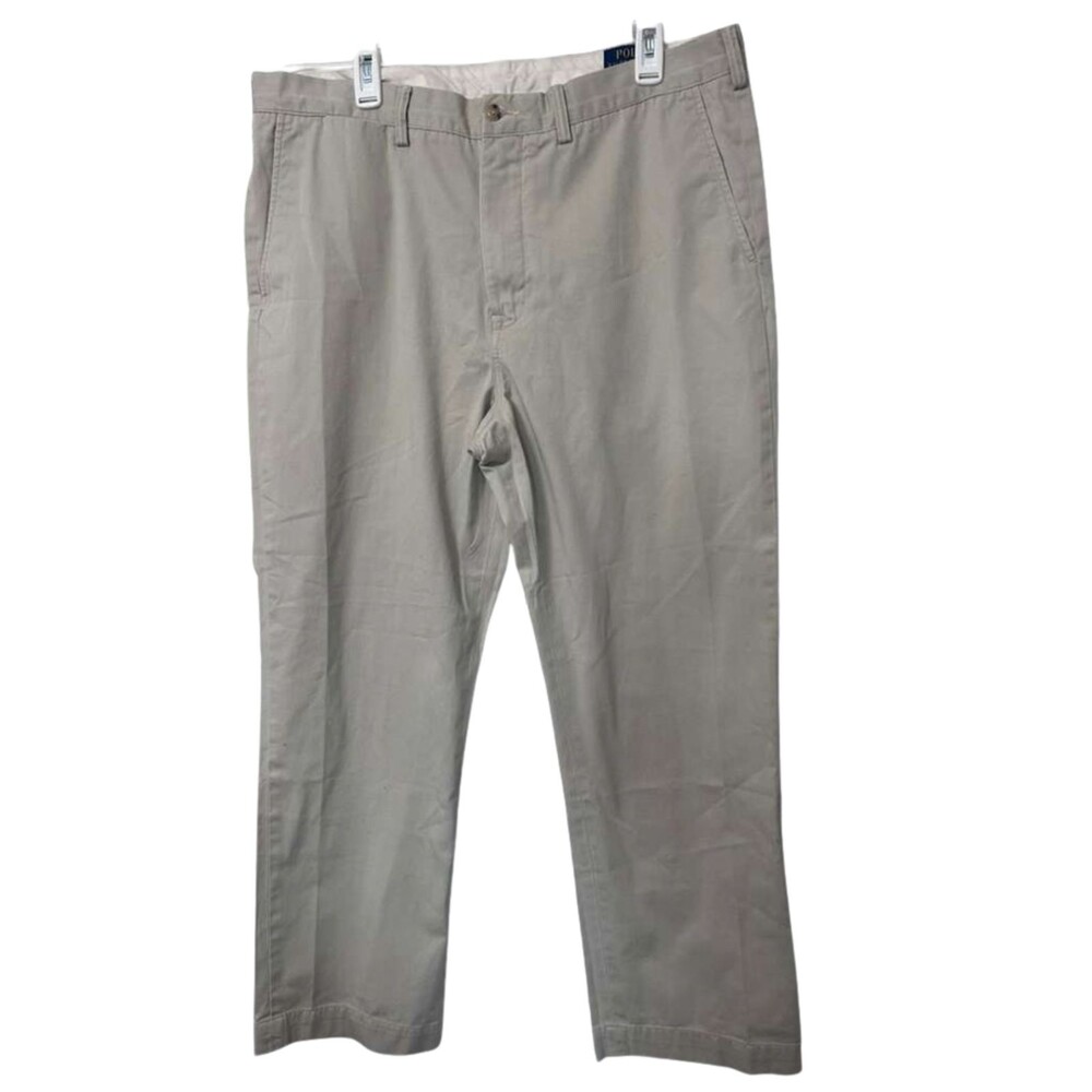 Polo Ralph Lauren Mens Pants Chino Cotton Twill 38/30 Khaki Beige Straight
